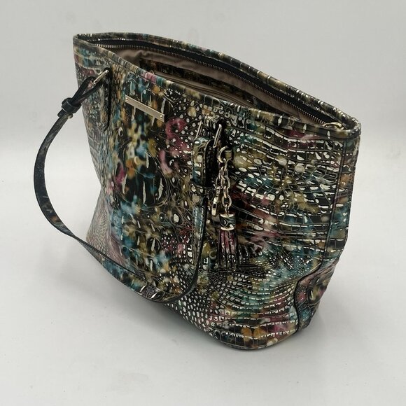 Brahmin Medium Asher Retrogade Melbourne Croc Embo Leather Satchel New - Picture 4 of 10